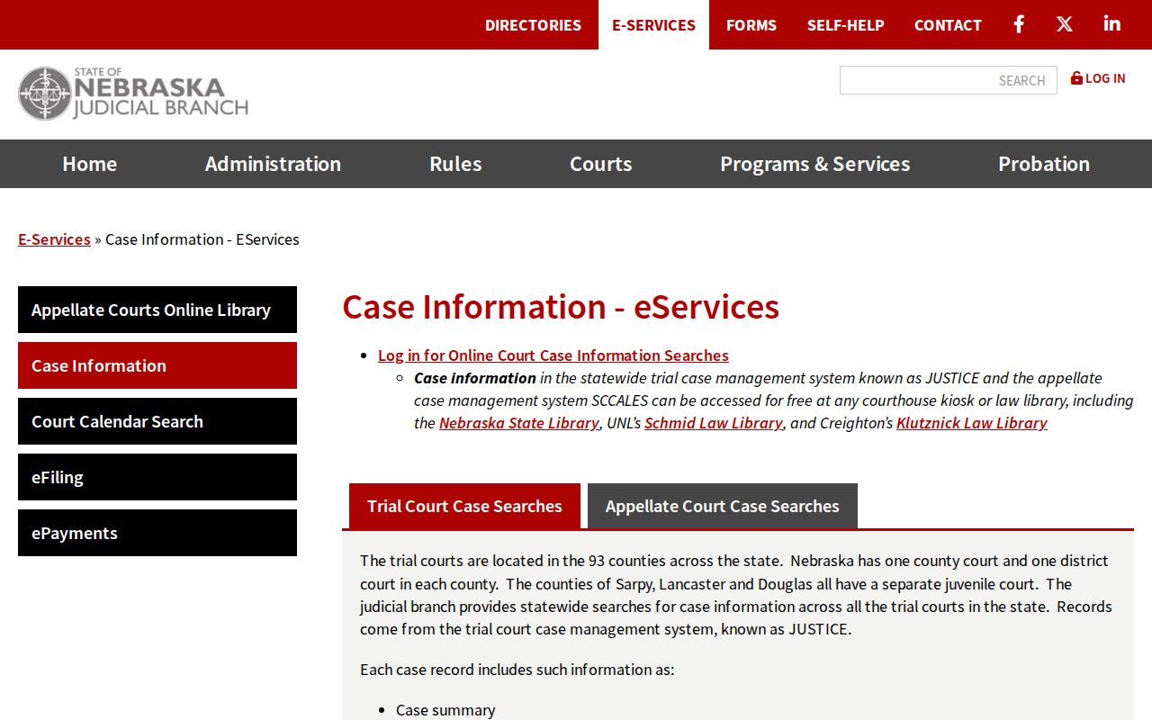Howard County criminal case search options in Nebraska JUSTICE