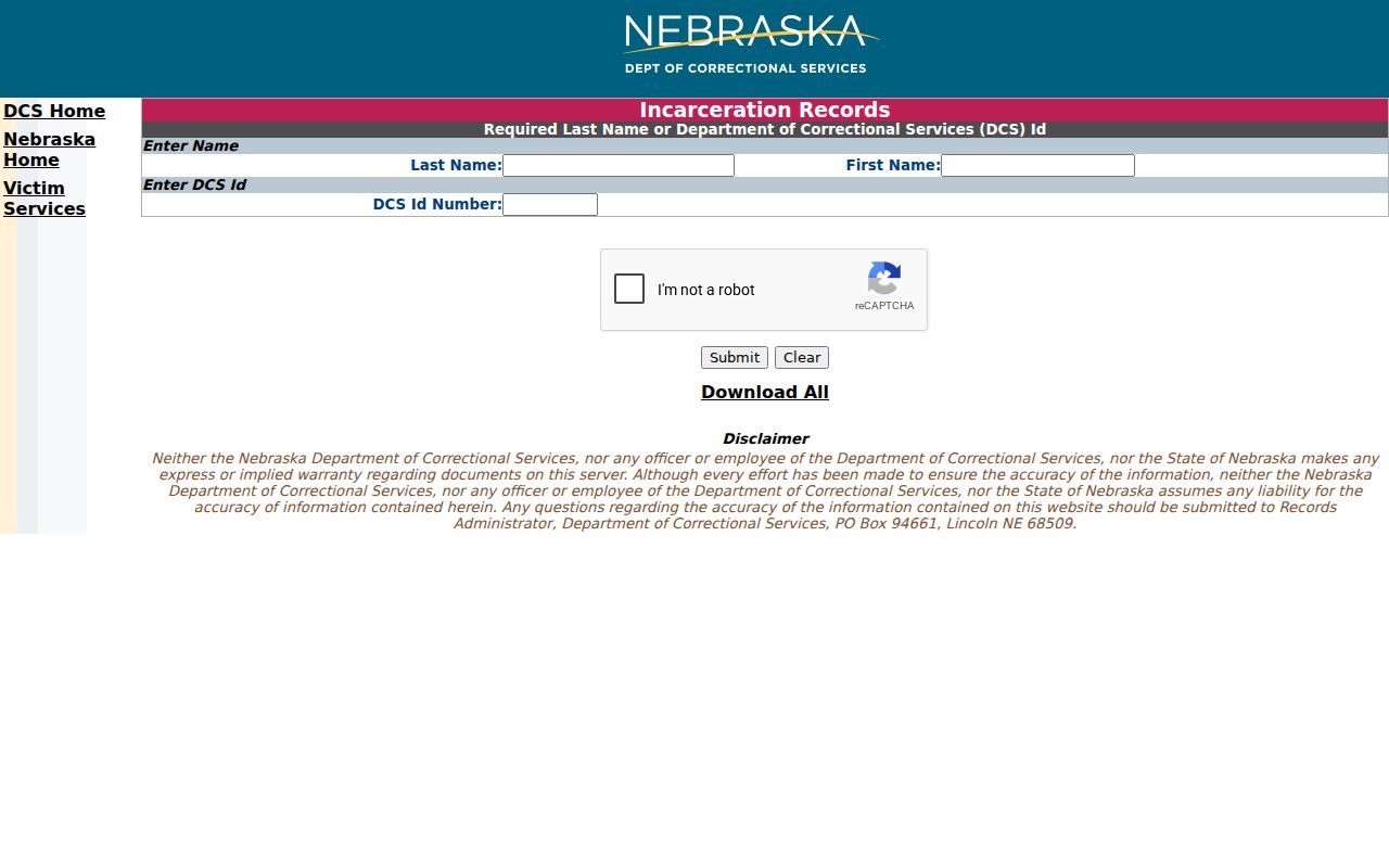 Howard County criminal custody search through Nebraska correctional records