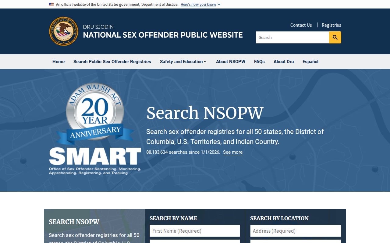 Howard County sex offender check compared with the national NSOPW registry